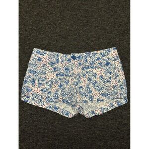 Lilly Pulitzer Walsh Shorts Size 8 Indigo Star Crush Starfish Blue White‎ Pink